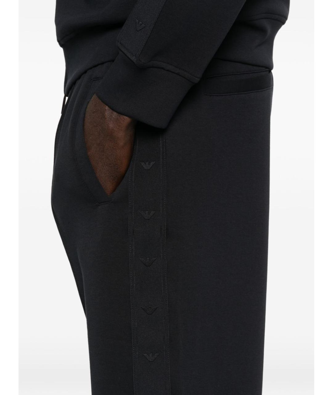 EMPORIO ARMANI Темно-синие хлопковые повседневные брюки, фото 2