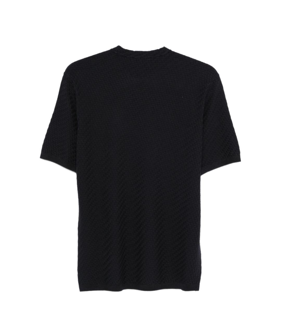 EMPORIO ARMANI Темно-синяя вискозная футболка, фото 3