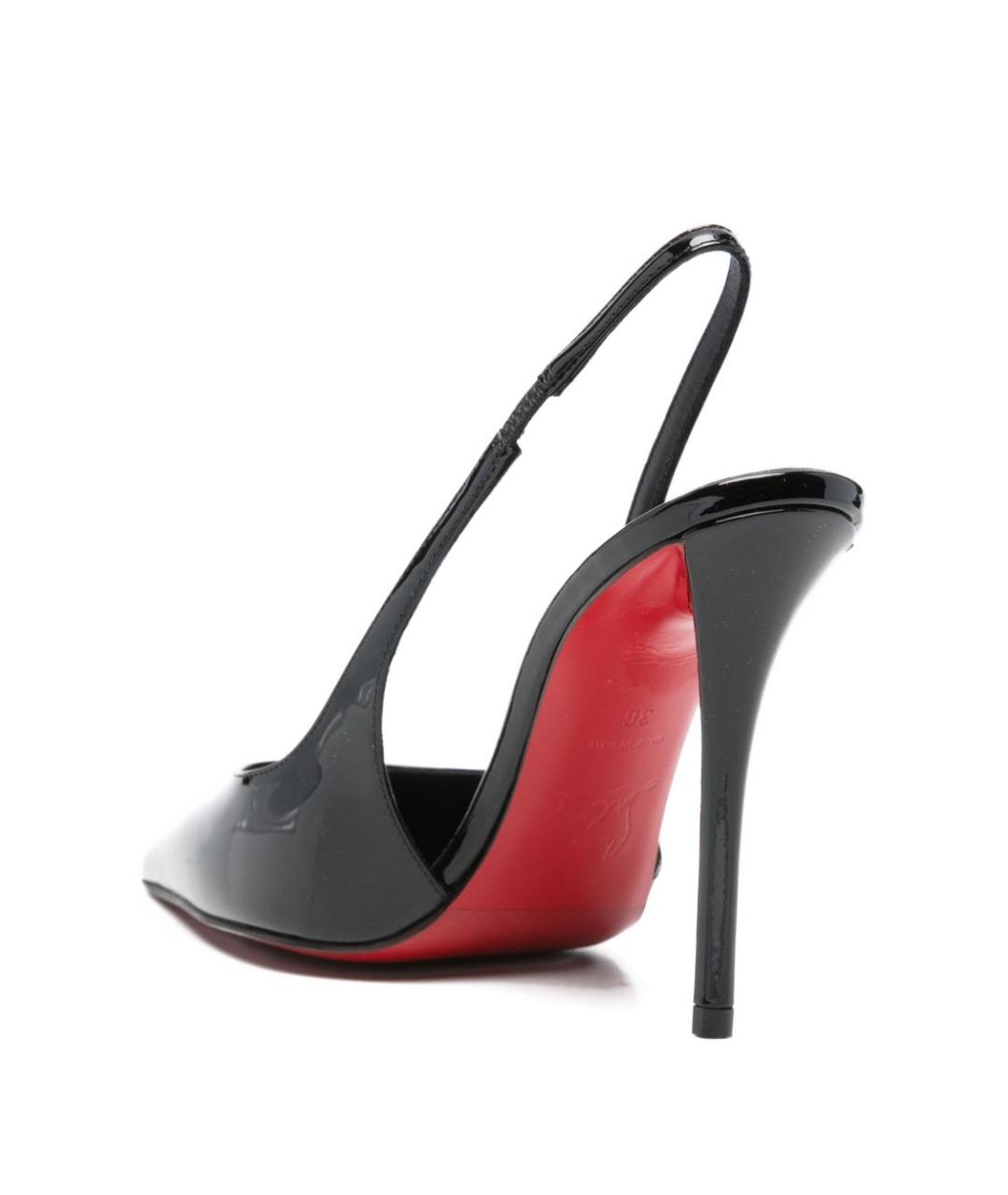 CHRISTIAN LOUBOUTIN Черные кожаные туфли, фото 3