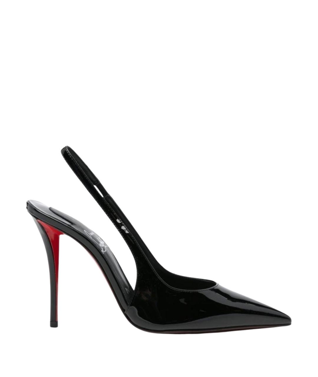 CHRISTIAN LOUBOUTIN Черные кожаные туфли, фото 1