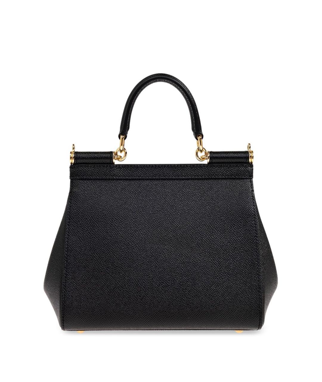 DOLCE&GABBANA Черная кожаная сумка через плечо, фото 4