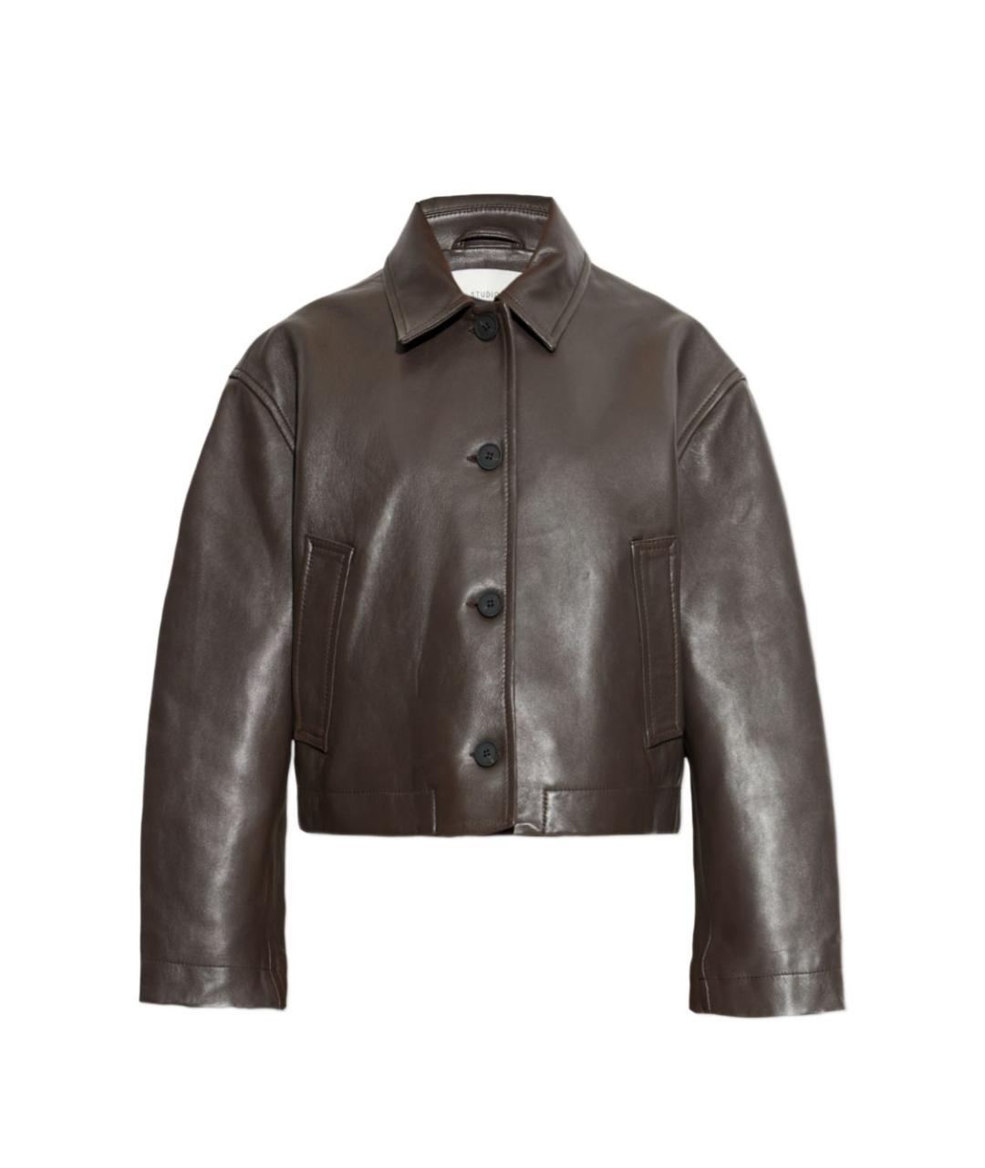 STUDIO NICHOLSON Коричневая кожаная куртка, фото 1