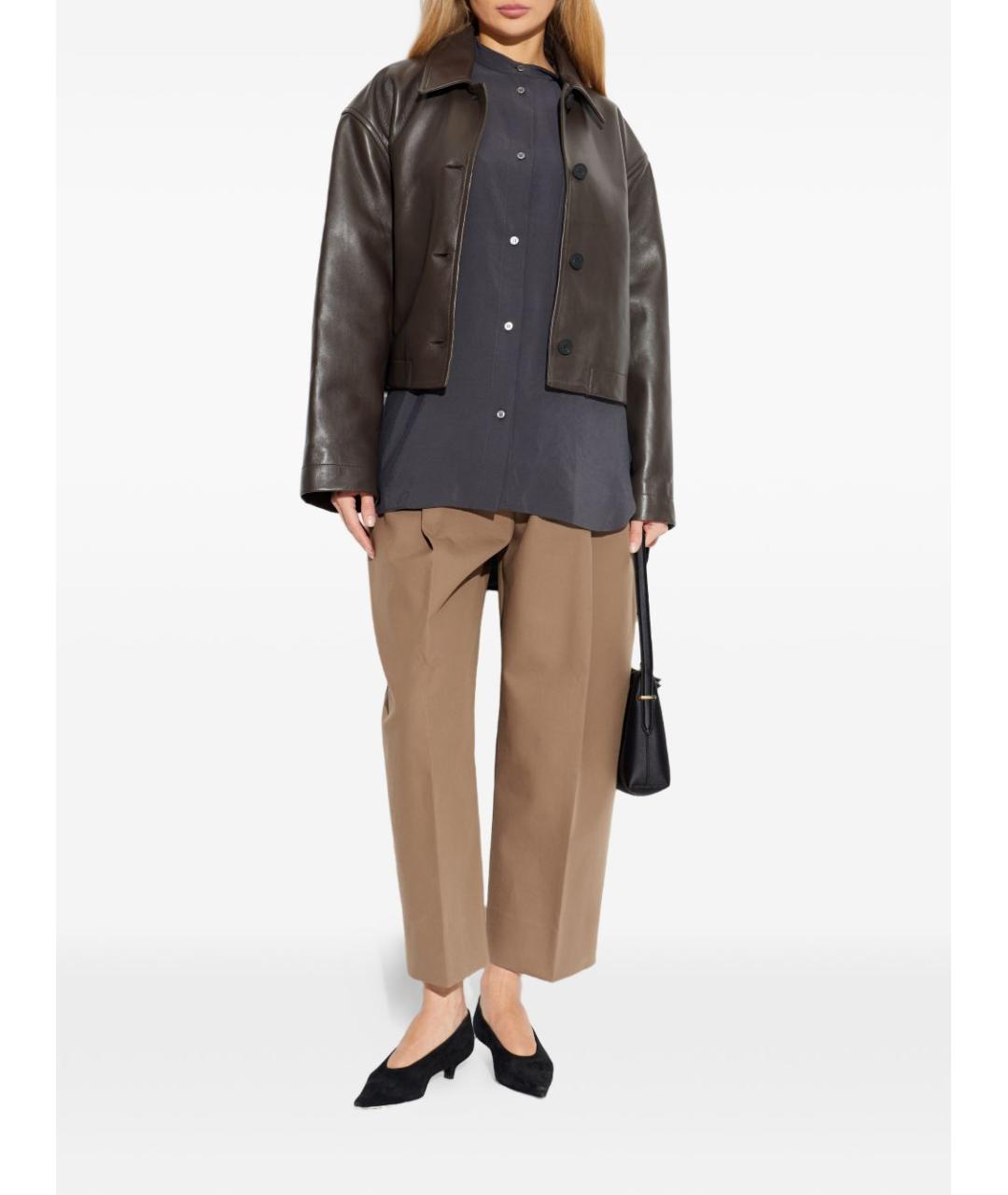 STUDIO NICHOLSON Коричневая кожаная куртка, фото 3