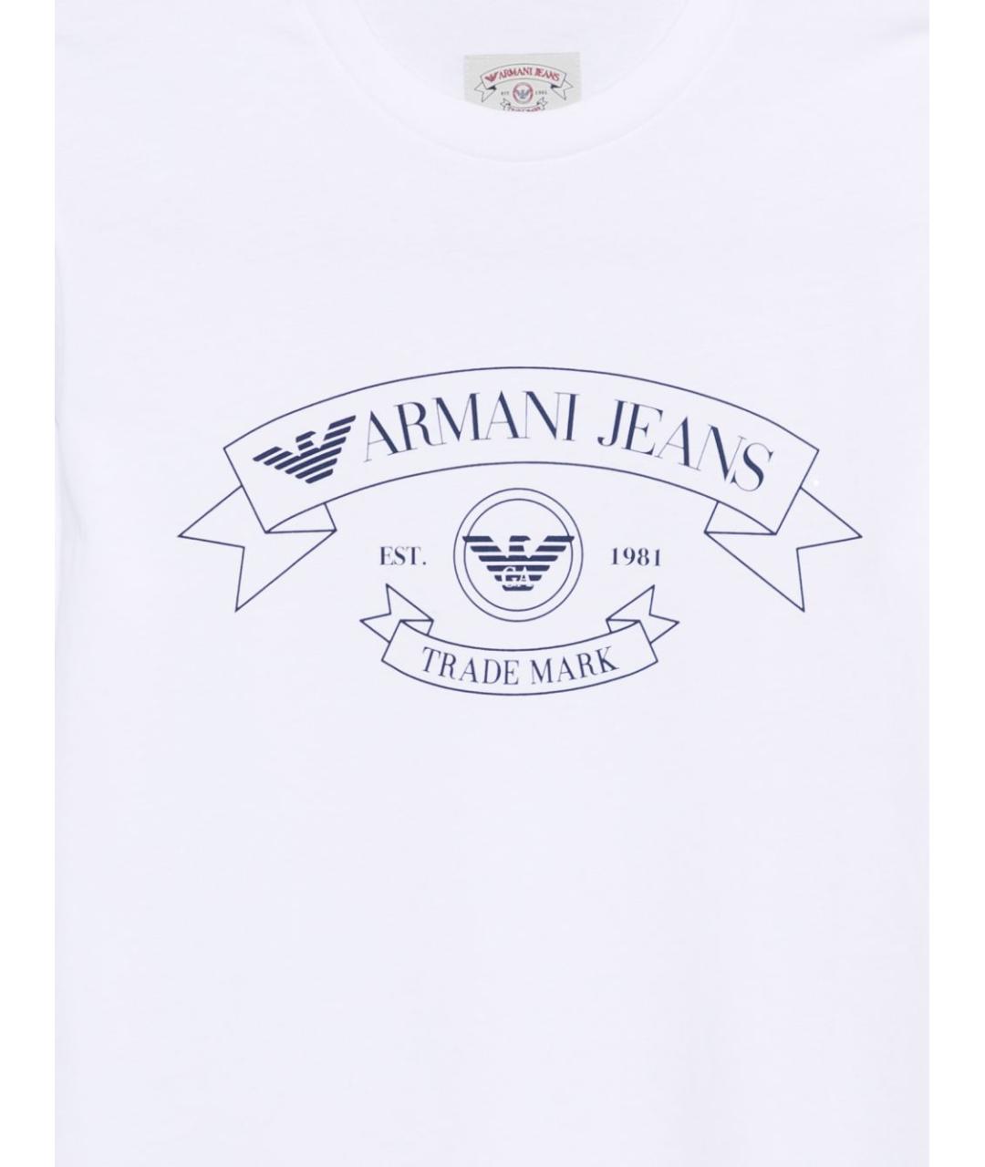 EMPORIO ARMANI Белая хлопковая футболка, фото 3