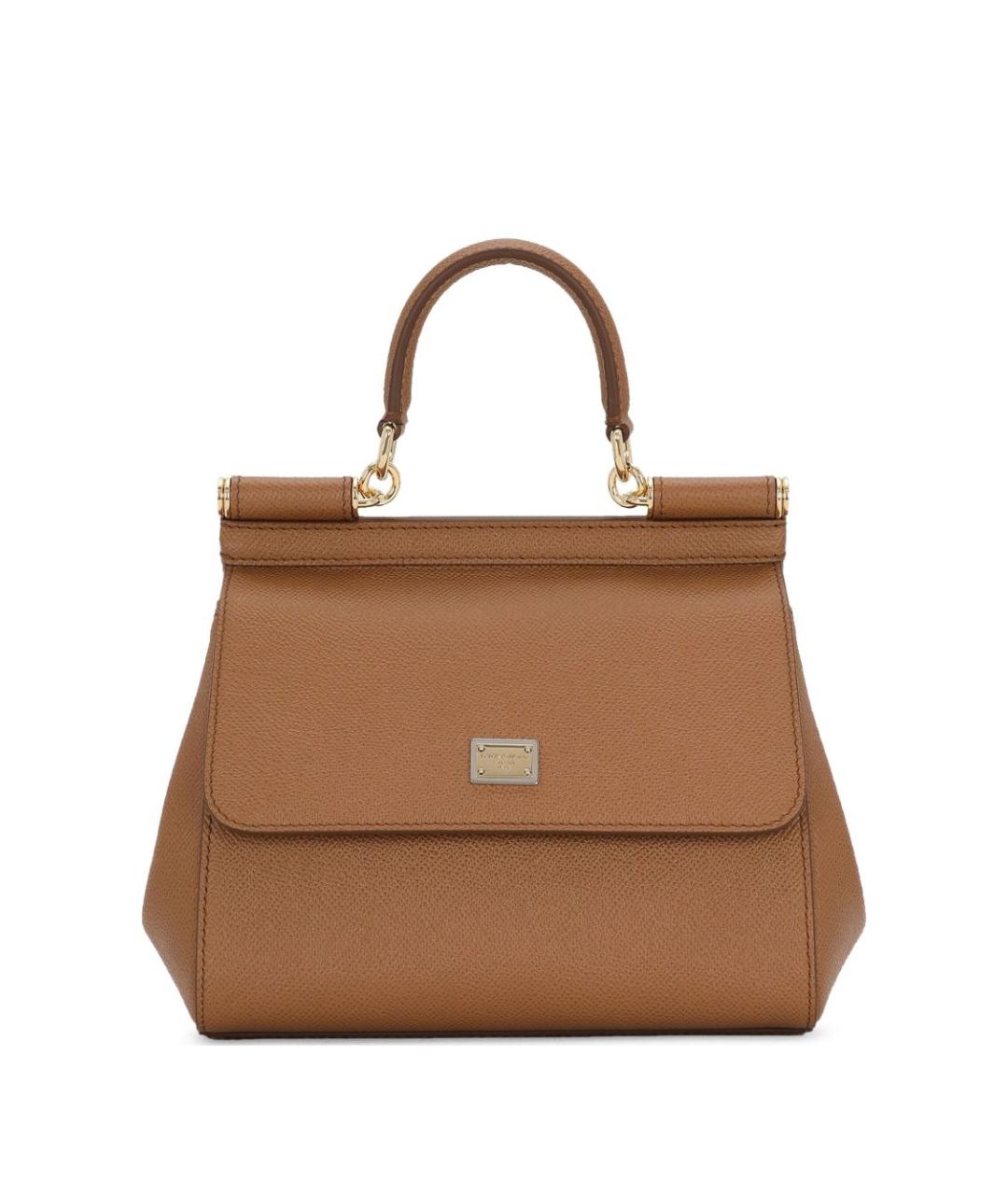 DOLCE&GABBANA Коричневая кожаная сумка через плечо, фото 1