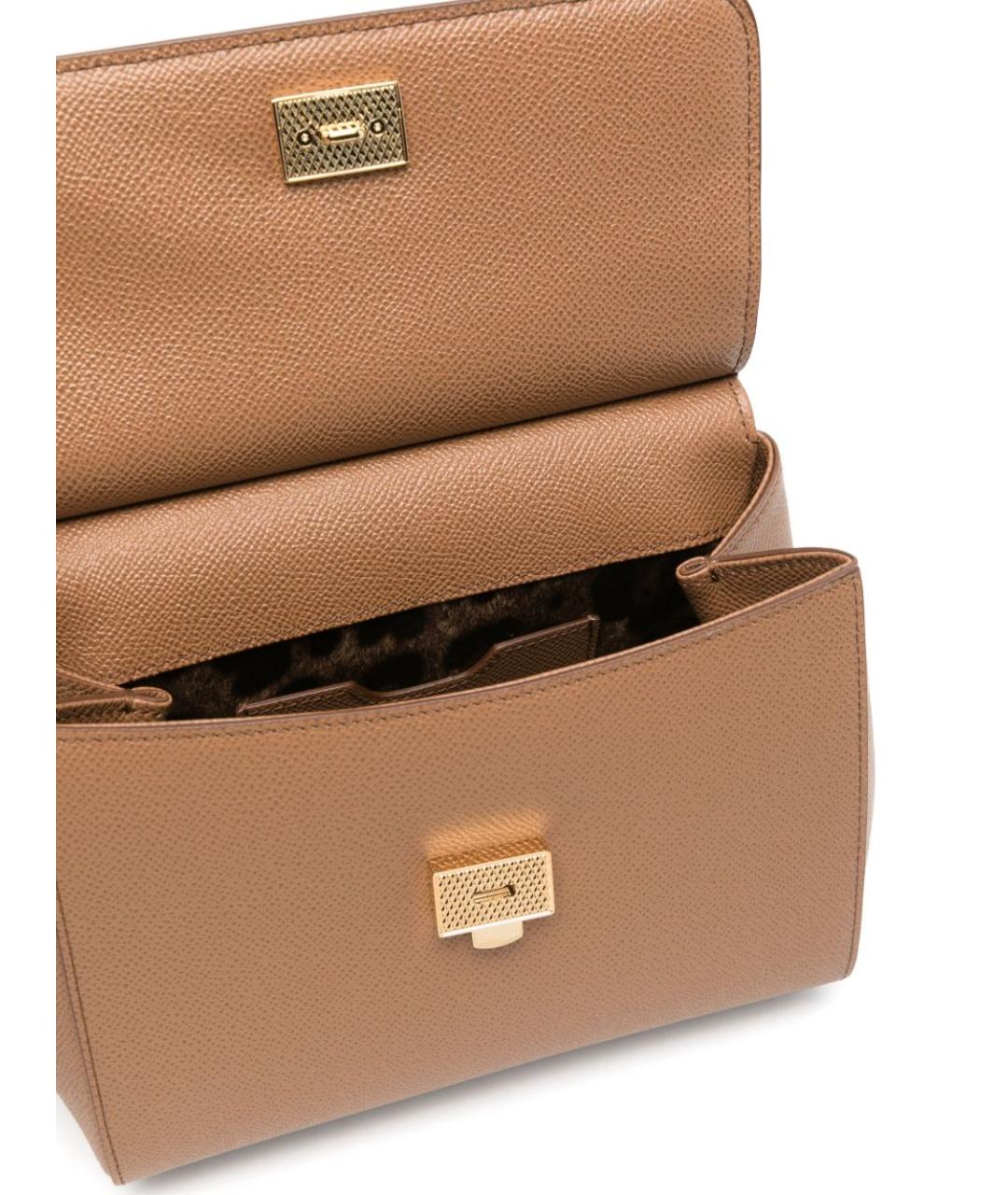 DOLCE&GABBANA Коричневая кожаная сумка через плечо, фото 2