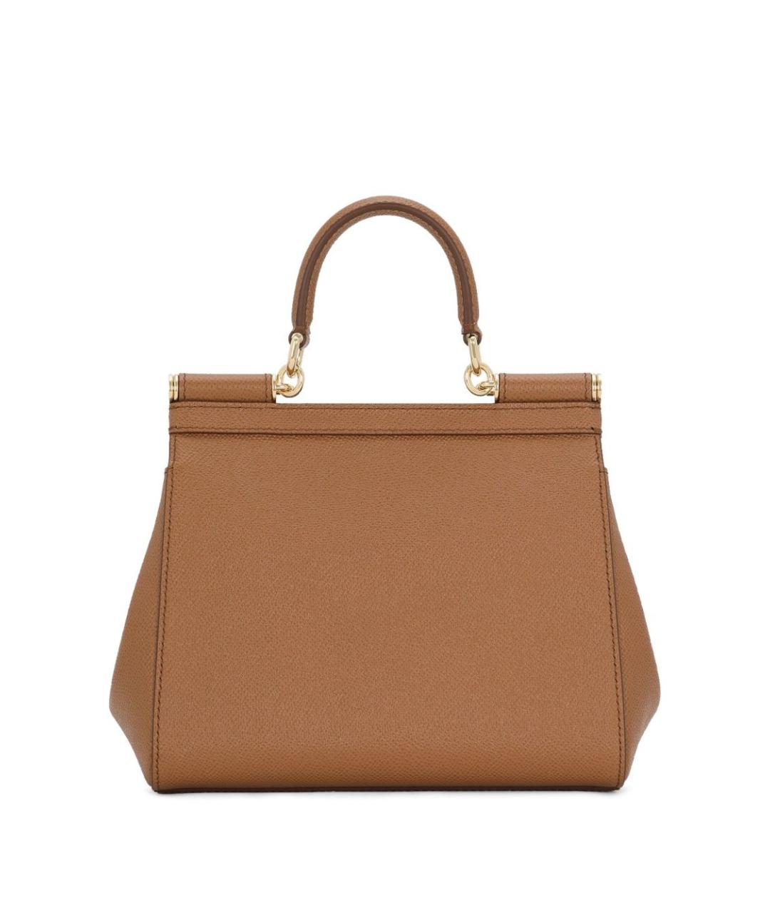 DOLCE&GABBANA Коричневая кожаная сумка через плечо, фото 3