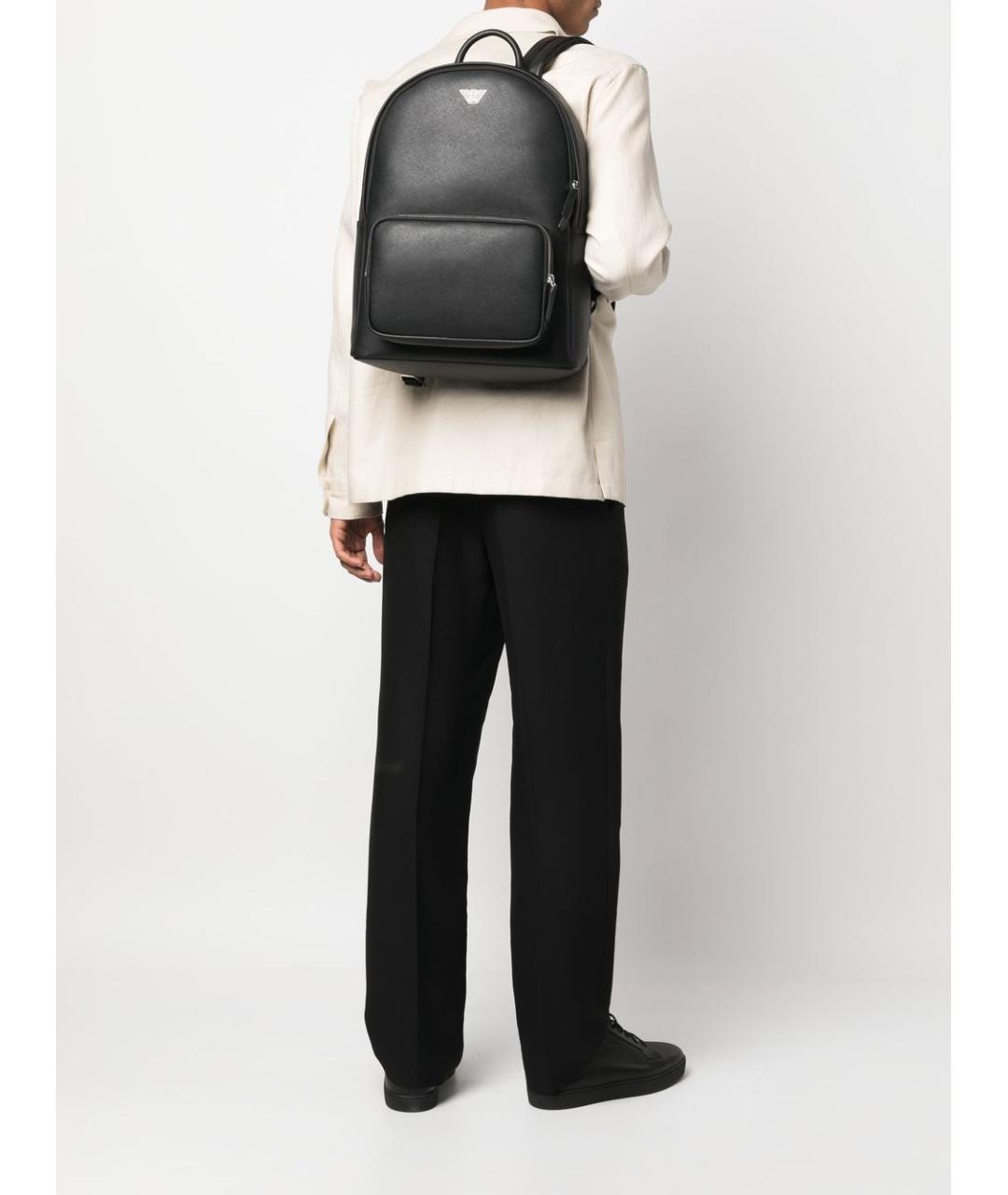 EMPORIO ARMANI Черный синтетический рюкзак, фото 5