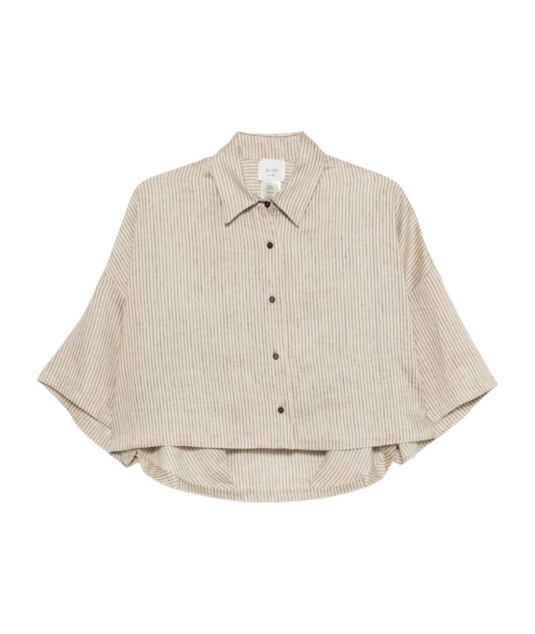 ALYSI Бежевая льняная рубашка, фото 1