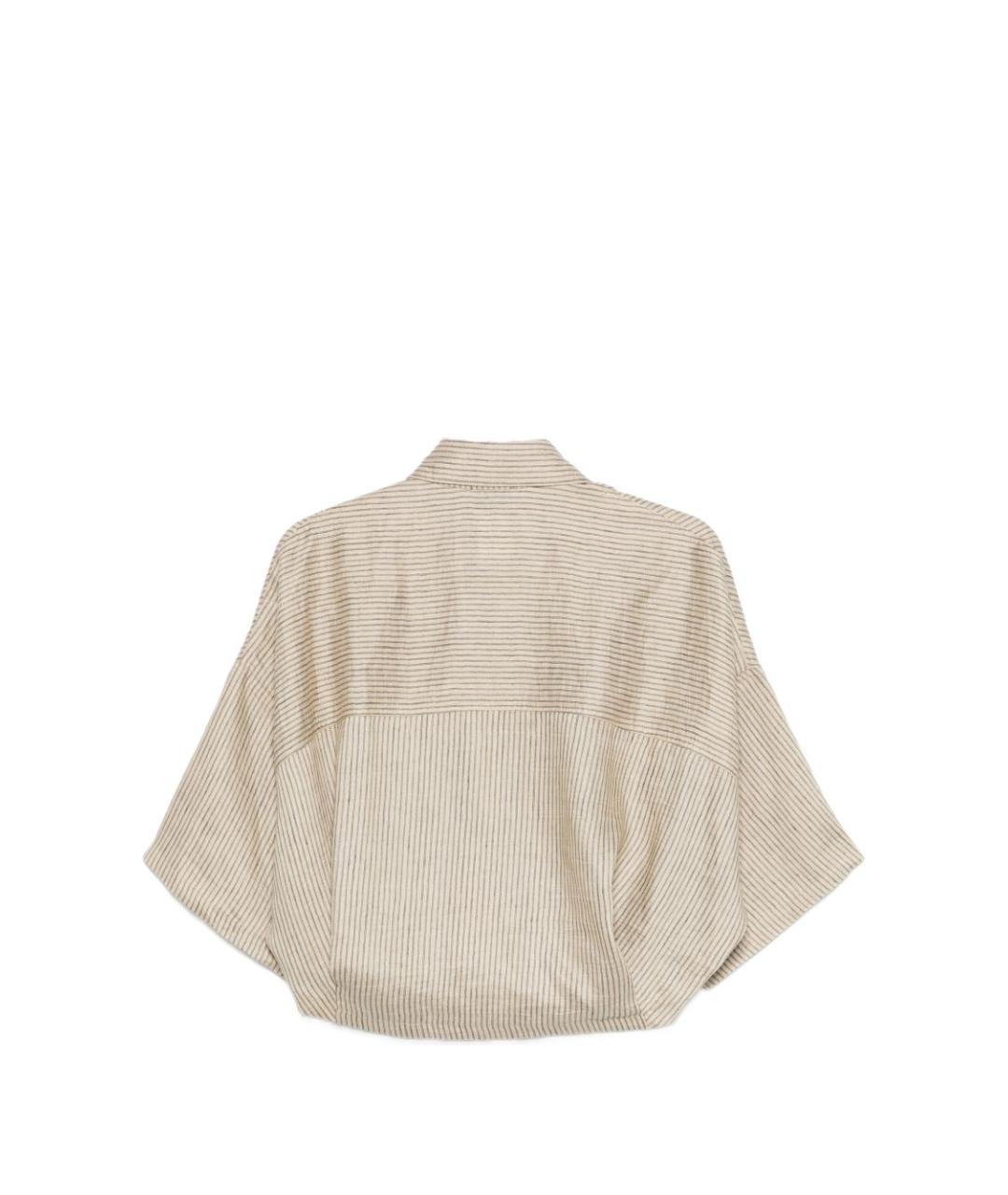 ALYSI Бежевая льняная рубашка, фото 3