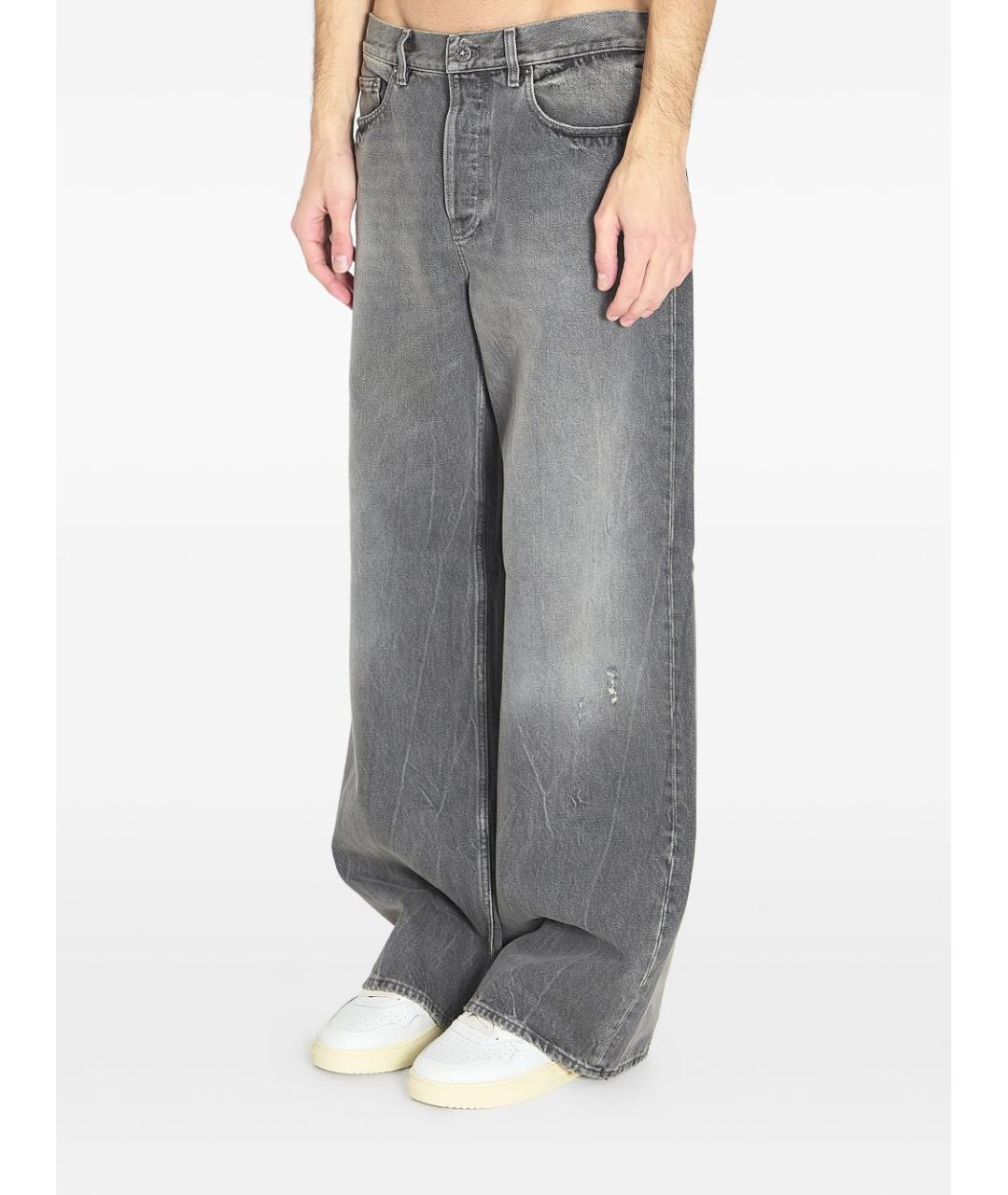 GOLDEN GOOSE DELUXE BRAND Серые хлопковые прямые джинсы, фото 2