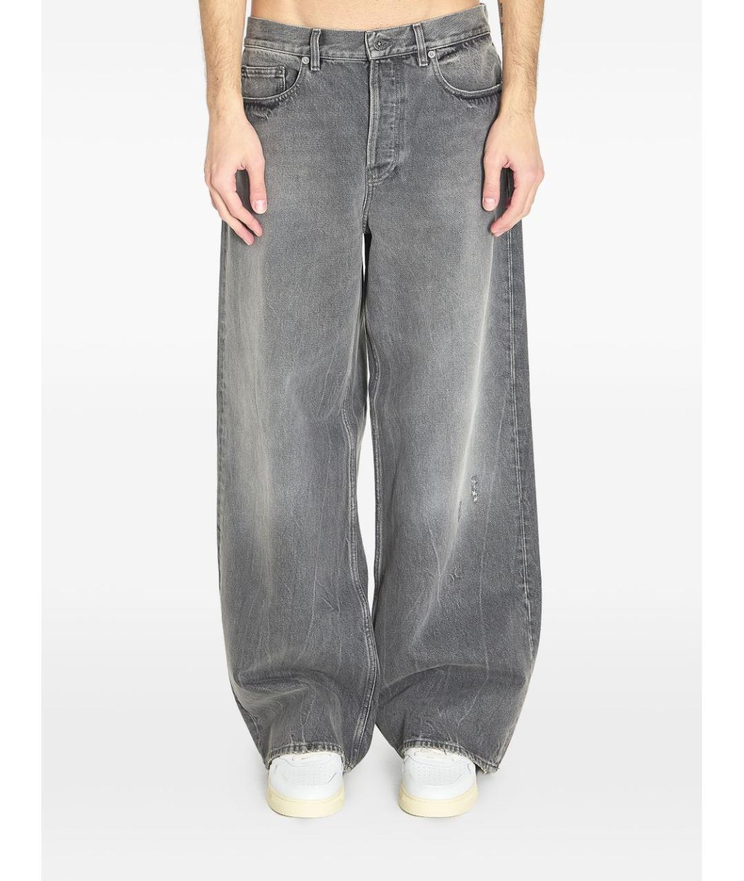 GOLDEN GOOSE DELUXE BRAND Серые хлопковые прямые джинсы, фото 5