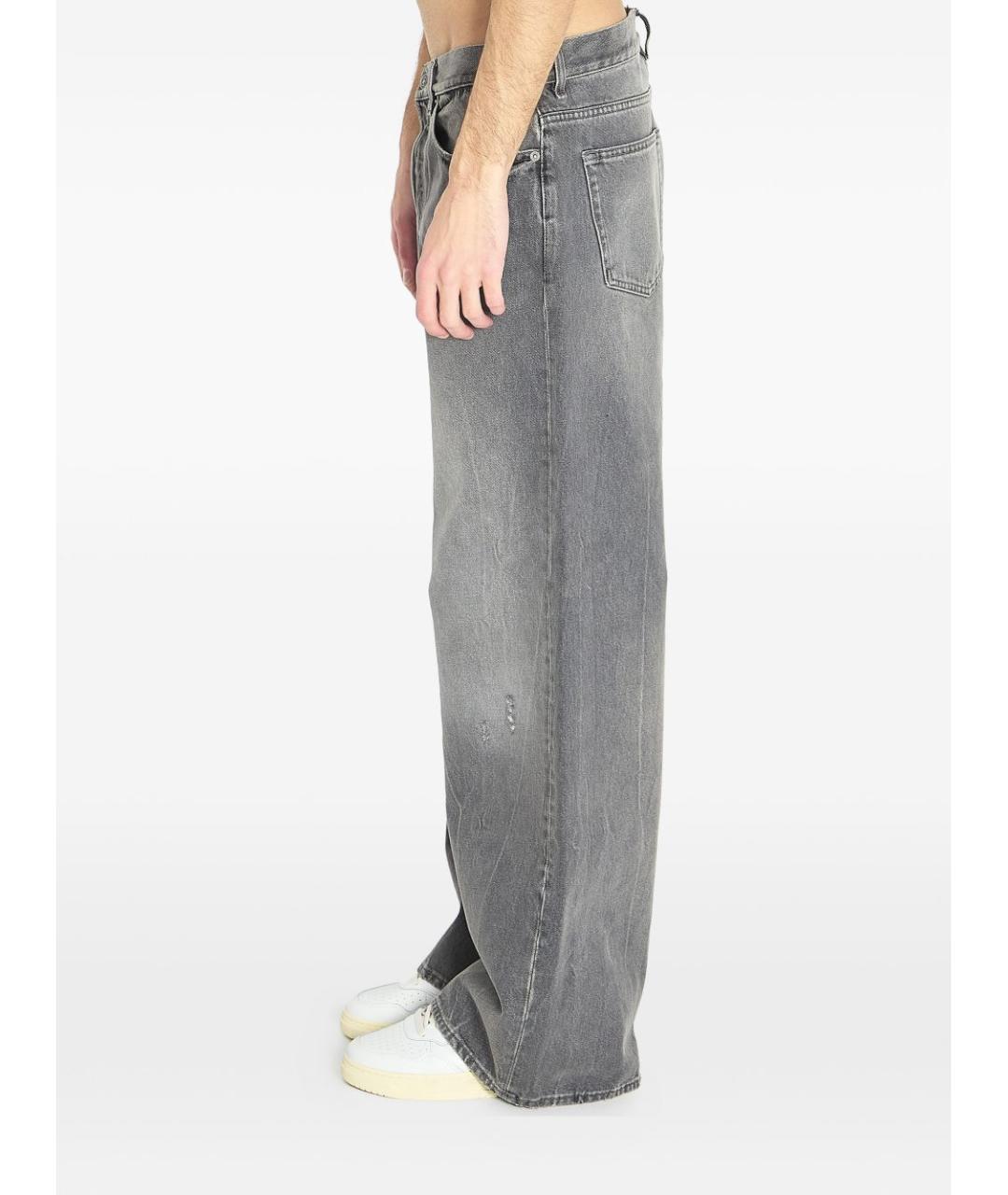 GOLDEN GOOSE DELUXE BRAND Серые хлопковые прямые джинсы, фото 4