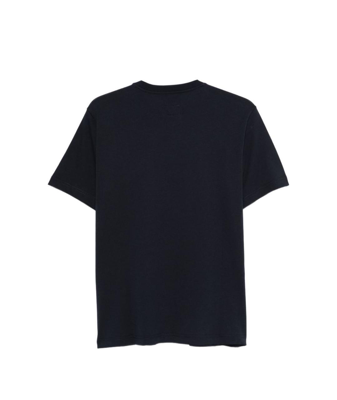 EMPORIO ARMANI Темно-синяя хлопковая футболка, фото 3