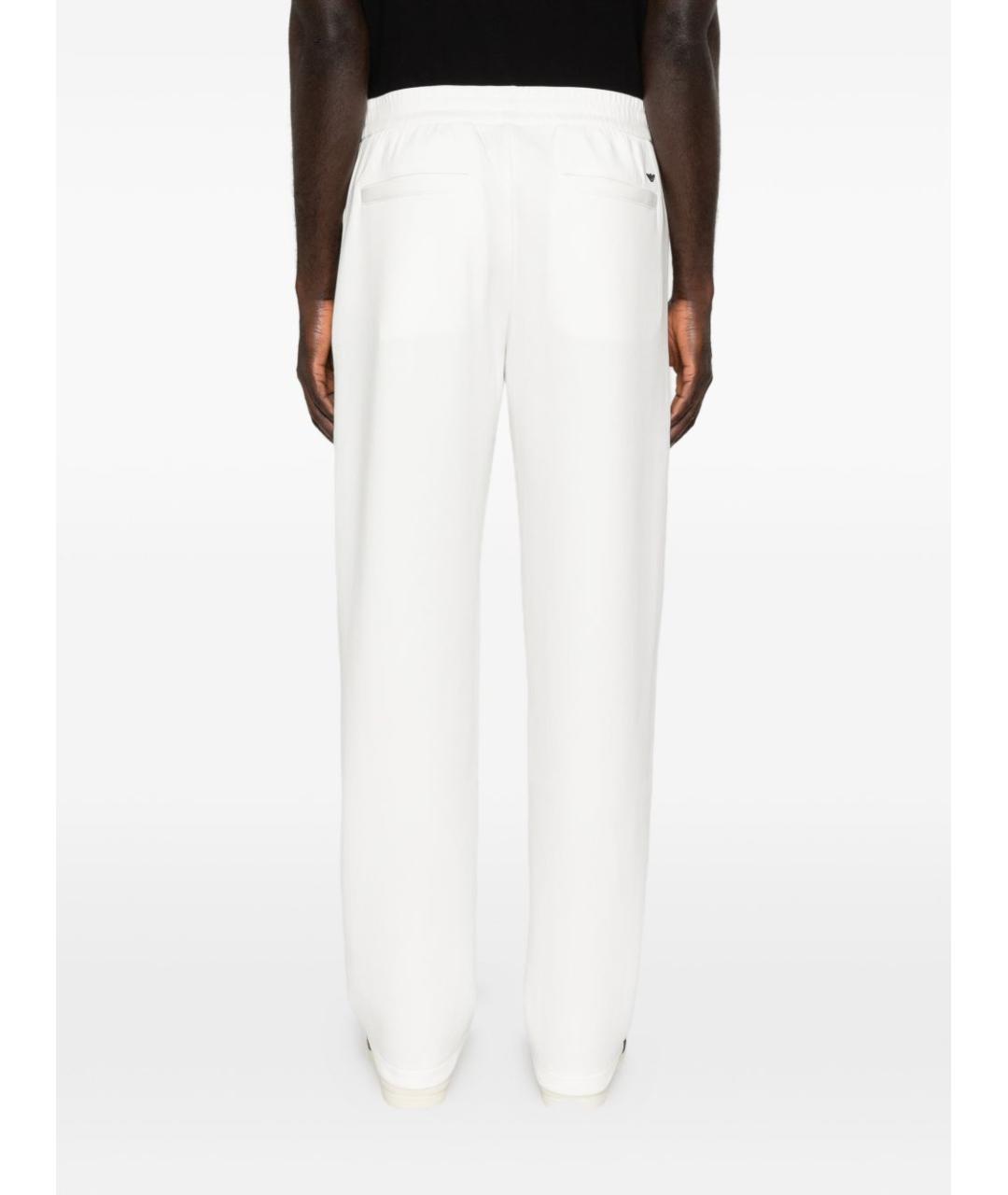 EMPORIO ARMANI Белые хлопковые повседневные брюки, фото 2