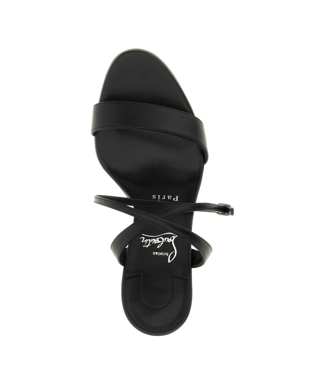 CHRISTIAN LOUBOUTIN Черные кожаные босоножки, фото 3