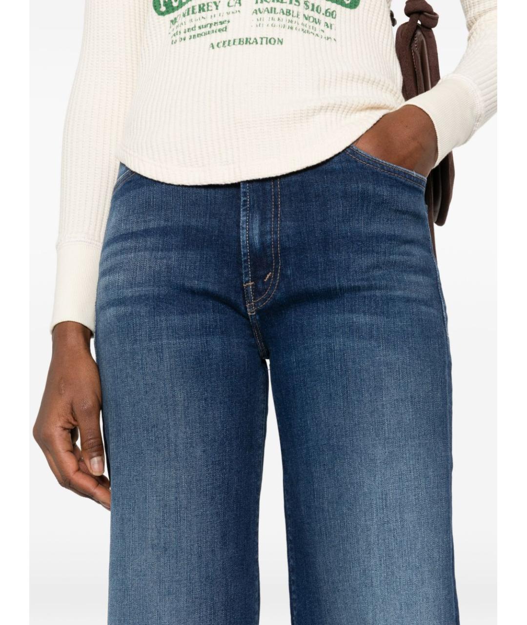 MOTHER Синие хлопковые прямые джинсы, фото 4