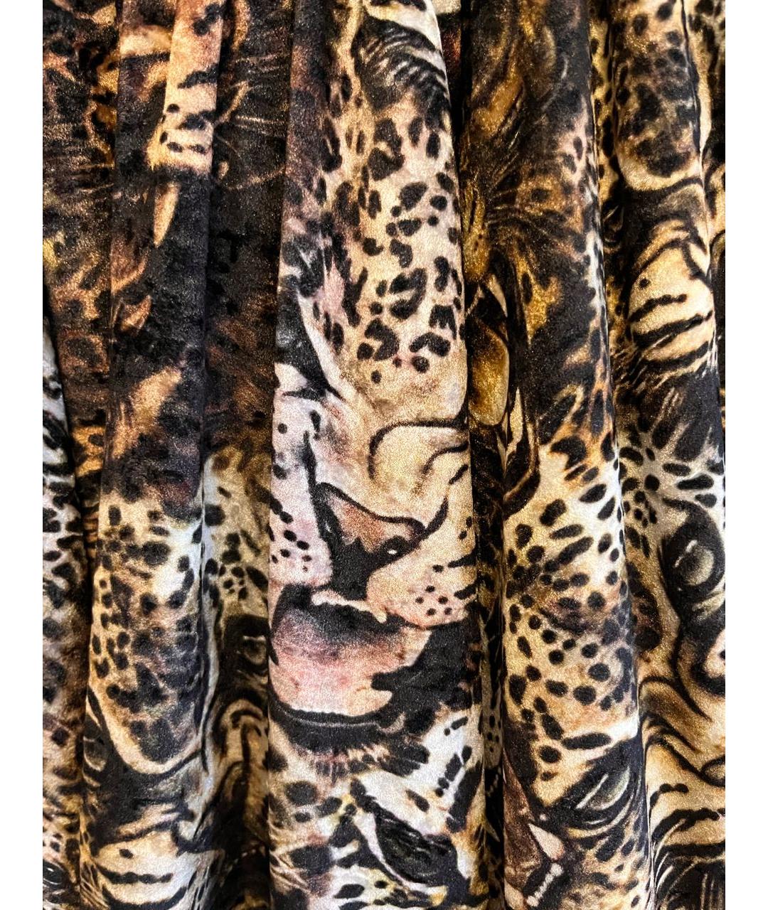 ROBERTO CAVALLI Коричневая полиэстеровая юбка макси, фото 2