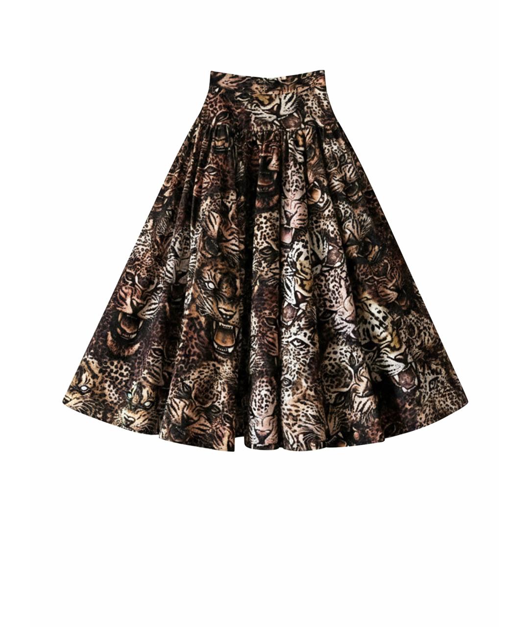 ROBERTO CAVALLI Коричневая полиэстеровая юбка макси, фото 1