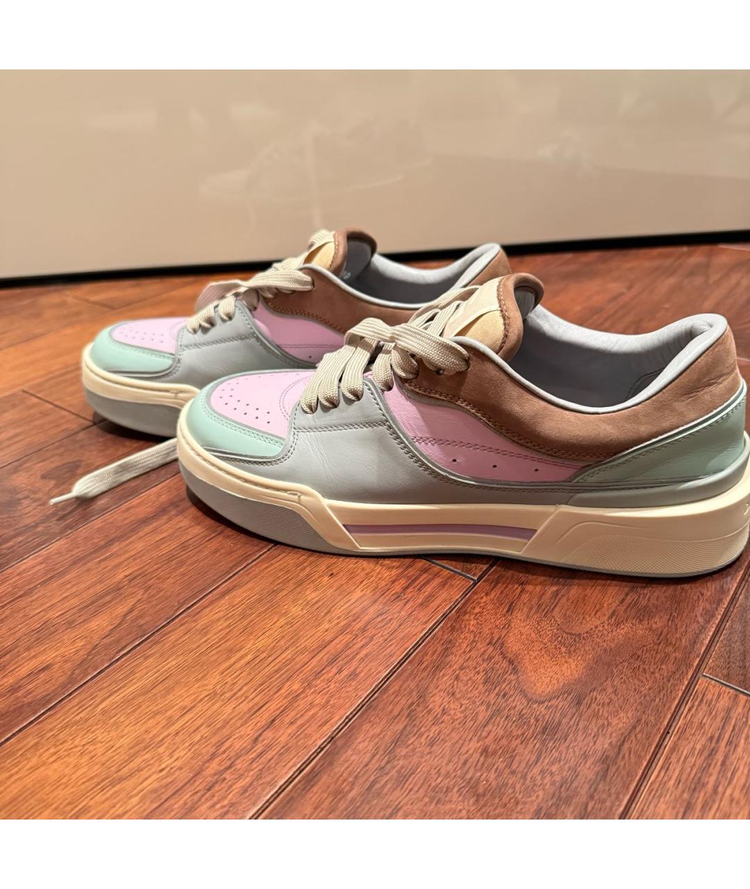 DOLCE&GABBANA Мульти кожаные кроссовки, фото 5