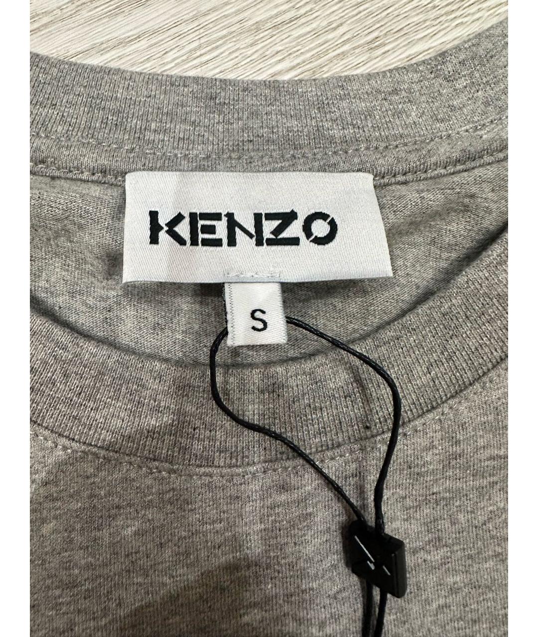 KENZO Серая хлопковая футболка, фото 3