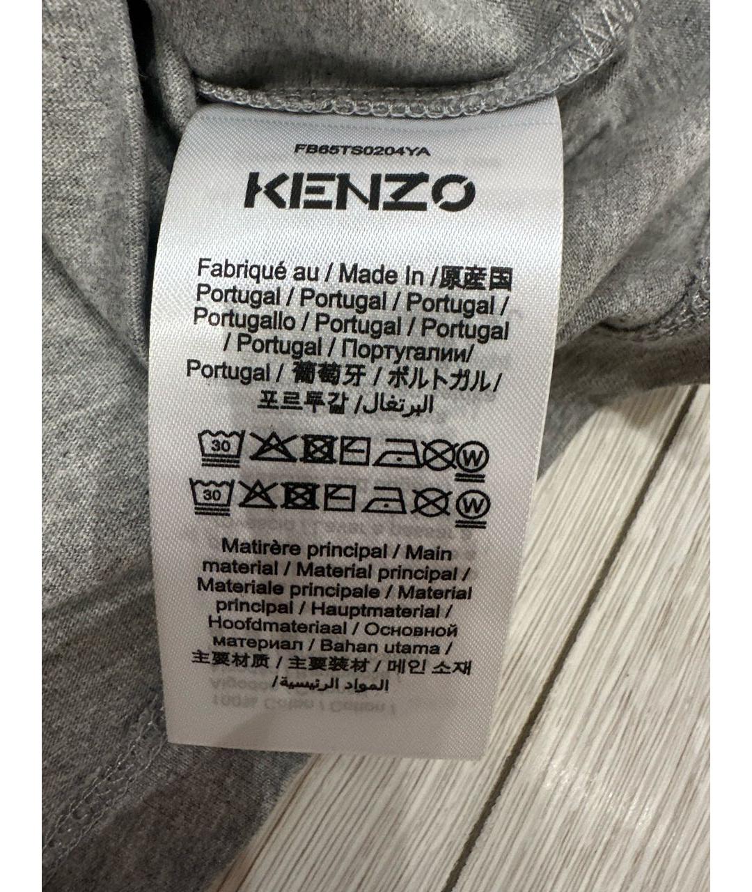 KENZO Серая хлопковая футболка, фото 6