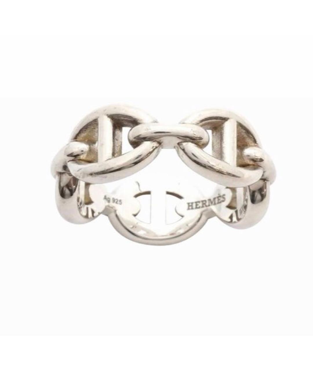 HERMES Белое серебряное кольцо, фото 1