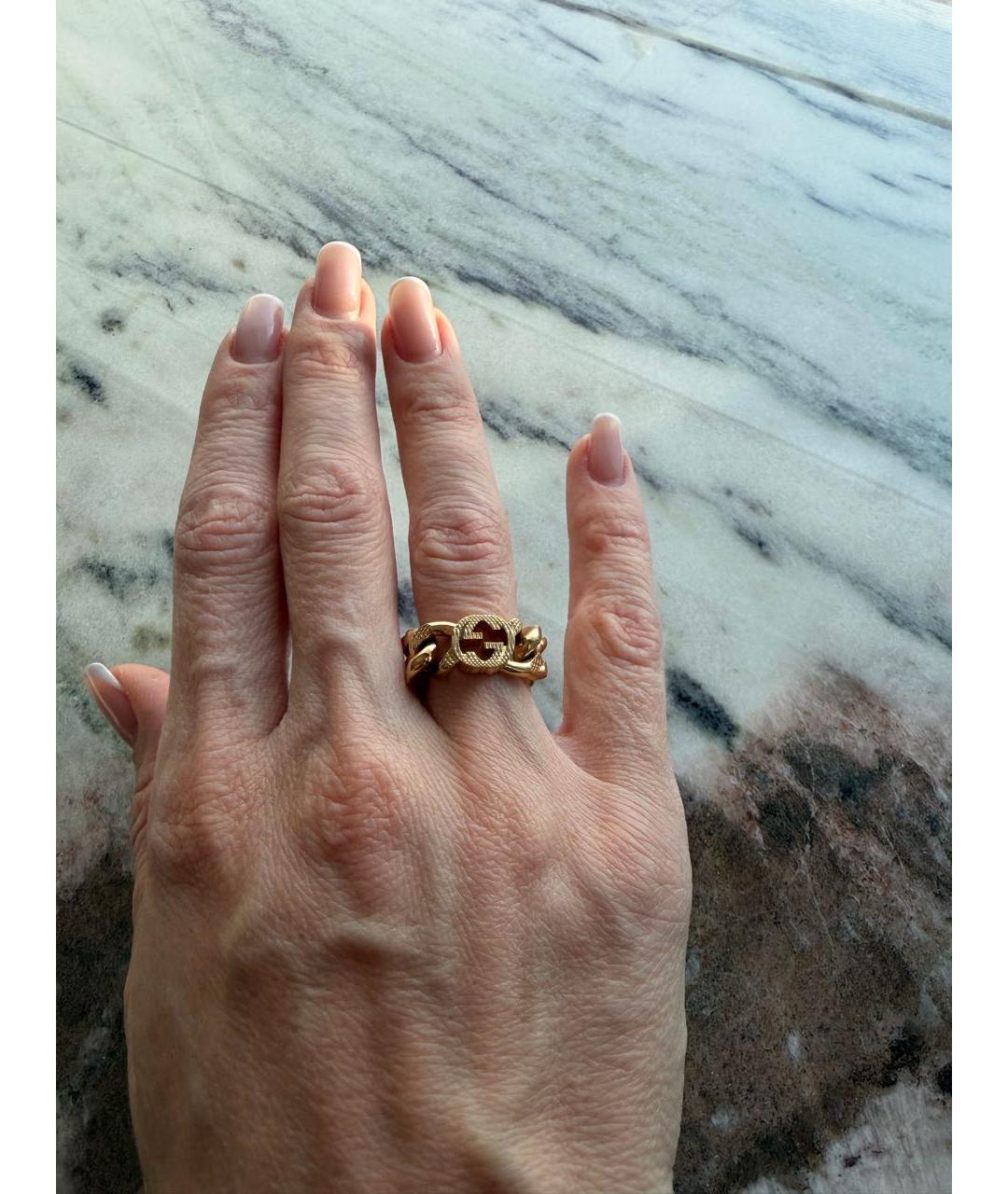 GUCCI Золотое металлическое кольцо, фото 2