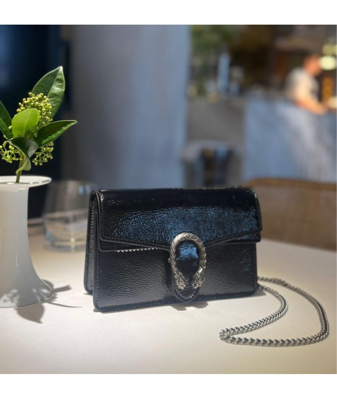 GUCCI Черная кожаная сумка через плечо, фото 2