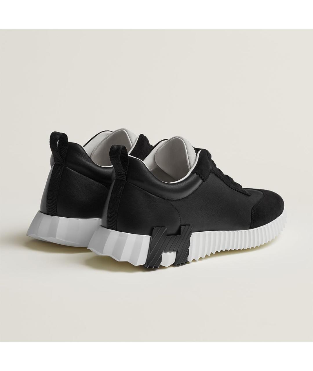 HERMES Черные кожаные низкие кроссовки / кеды, фото 4