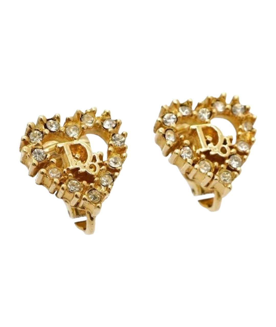 CHRISTIAN DIOR Золотые металлические клипсы, фото 1