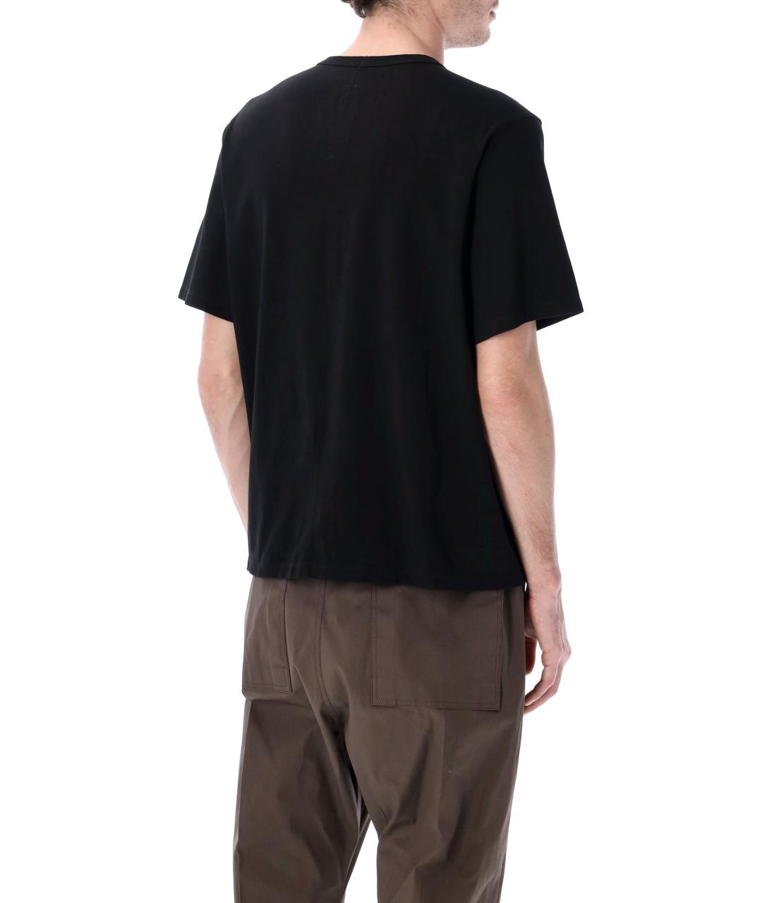 RICK OWENS Черная хлопковая футболка, фото 2