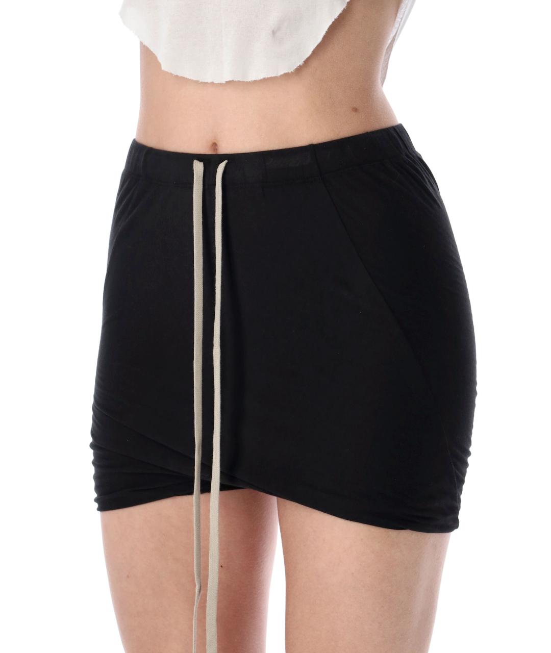 RICK OWENS DRKSHDW Черная хлопковая юбка-шорты, фото 3