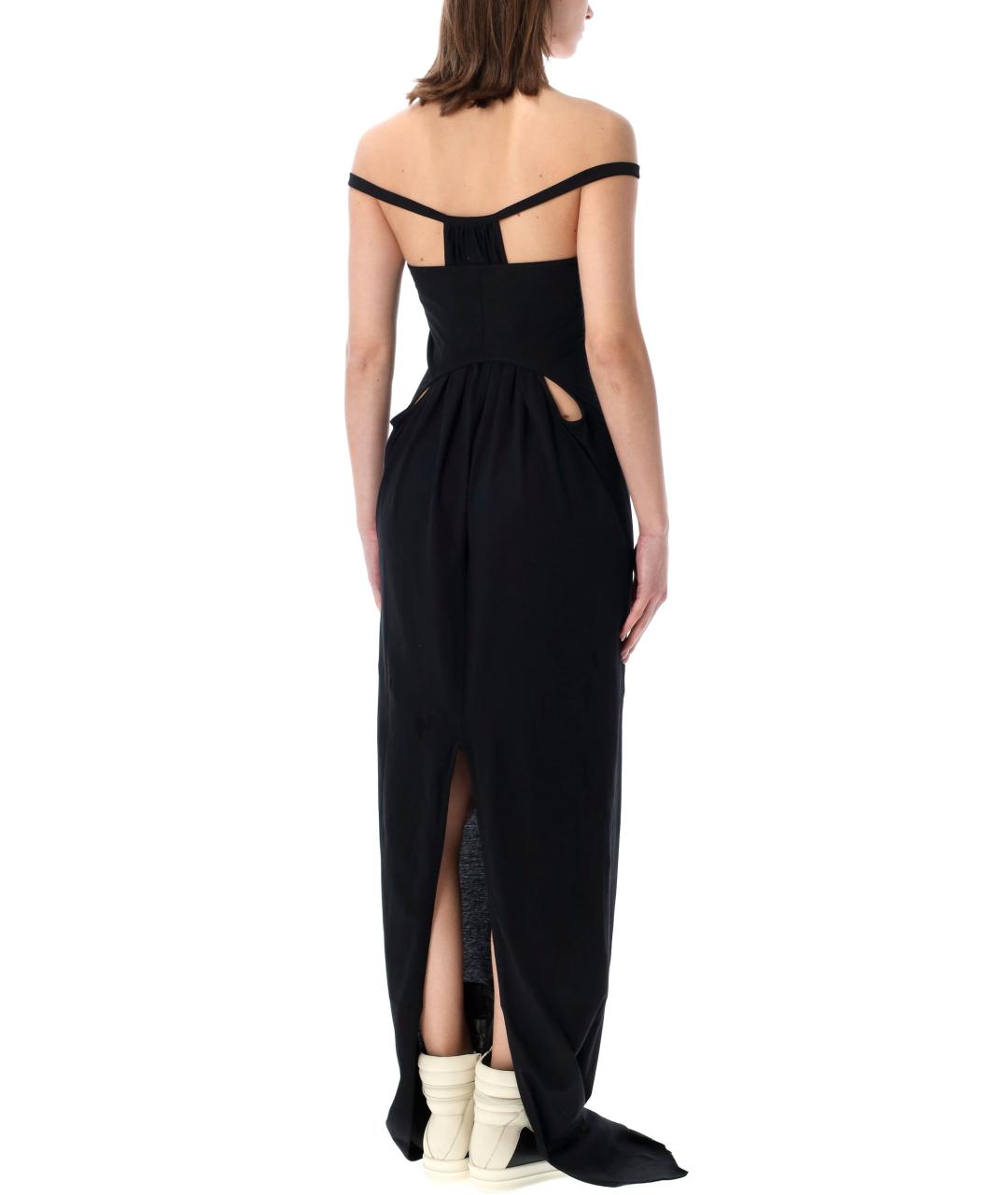 RICK OWENS Черное хлопковое вечернее платье, фото 2