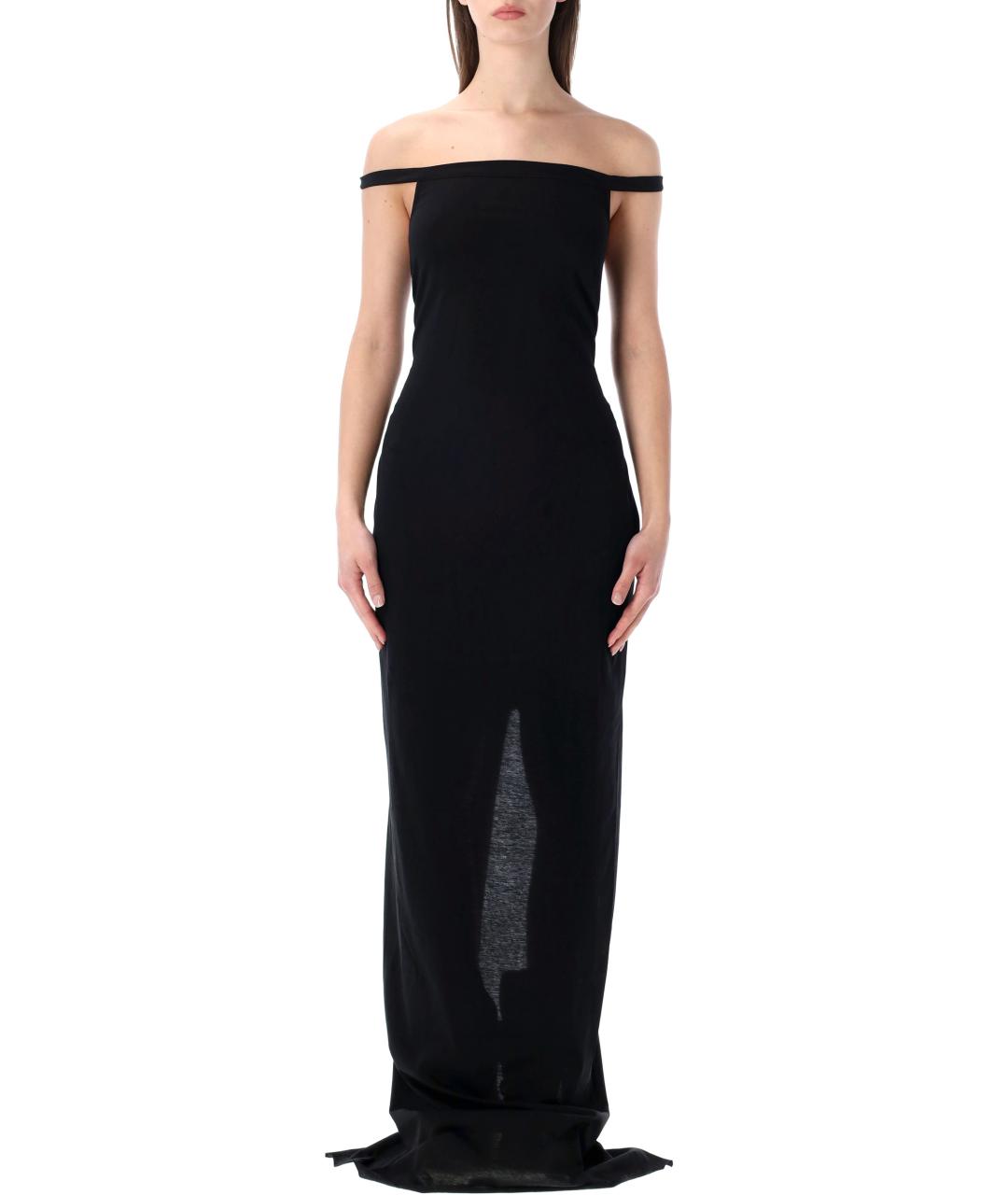 RICK OWENS Черное хлопковое вечернее платье, фото 1