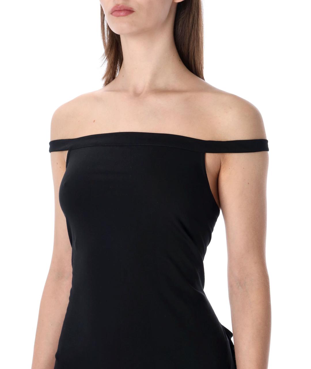 RICK OWENS Черное хлопковое вечернее платье, фото 3