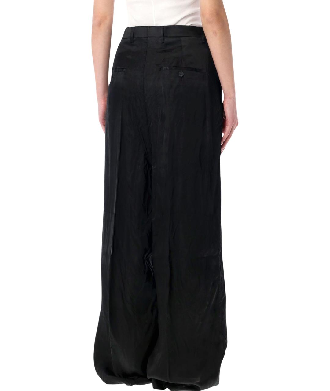 RICK OWENS Черные вискозные брюки широкие, фото 2