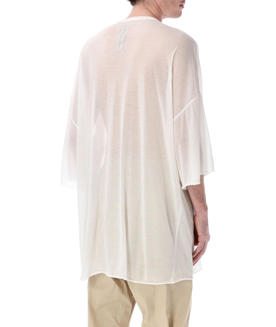RICK OWENS Белая хлопковая футболка, фото 2