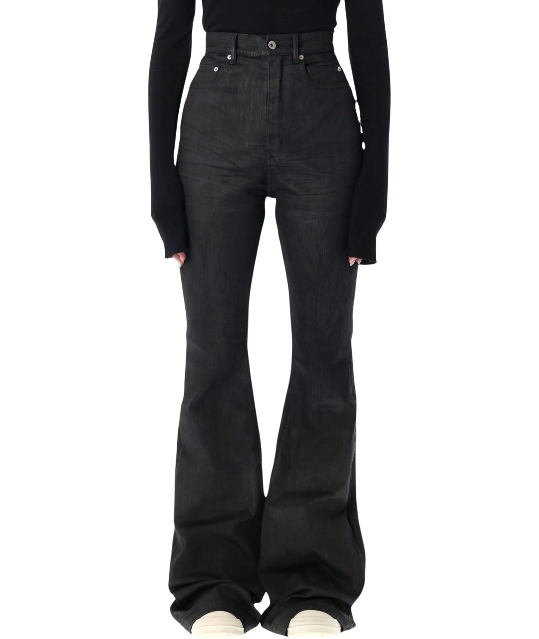 RICK OWENS DRKSHDW Черные хлопковые джинсы клеш, фото 1