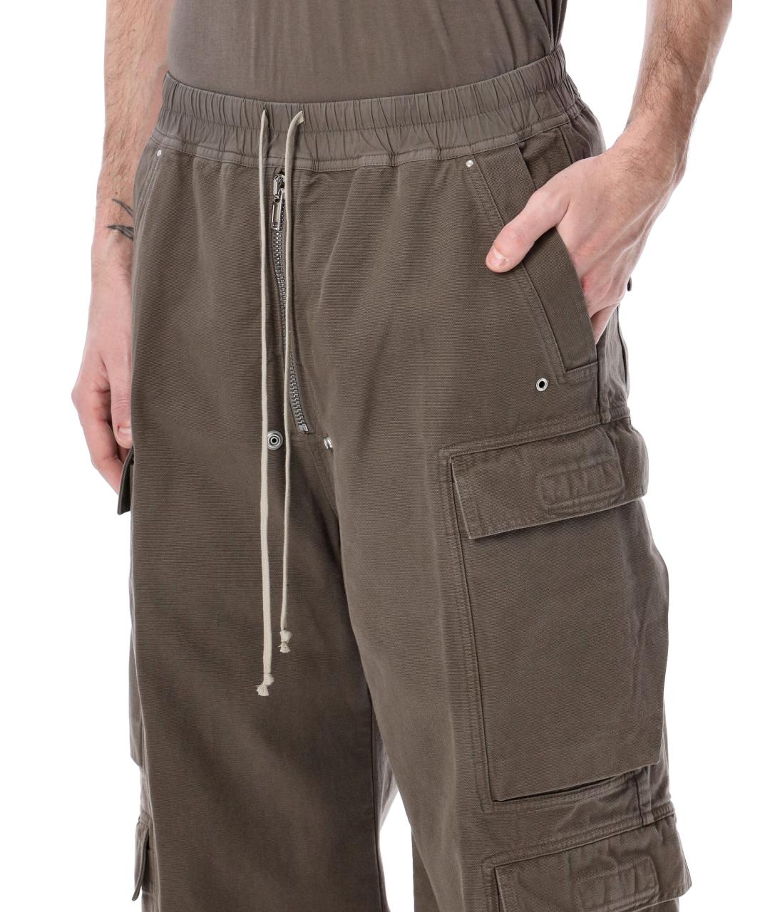 RICK OWENS DRKSHDW Коричневые хлопковые повседневные брюки, фото 3