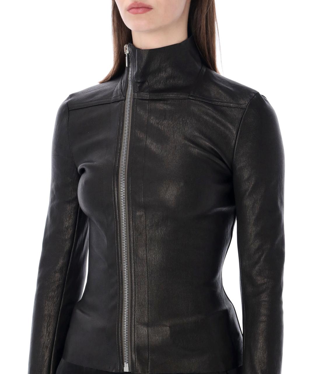 RICK OWENS Черная кожаная куртка, фото 3