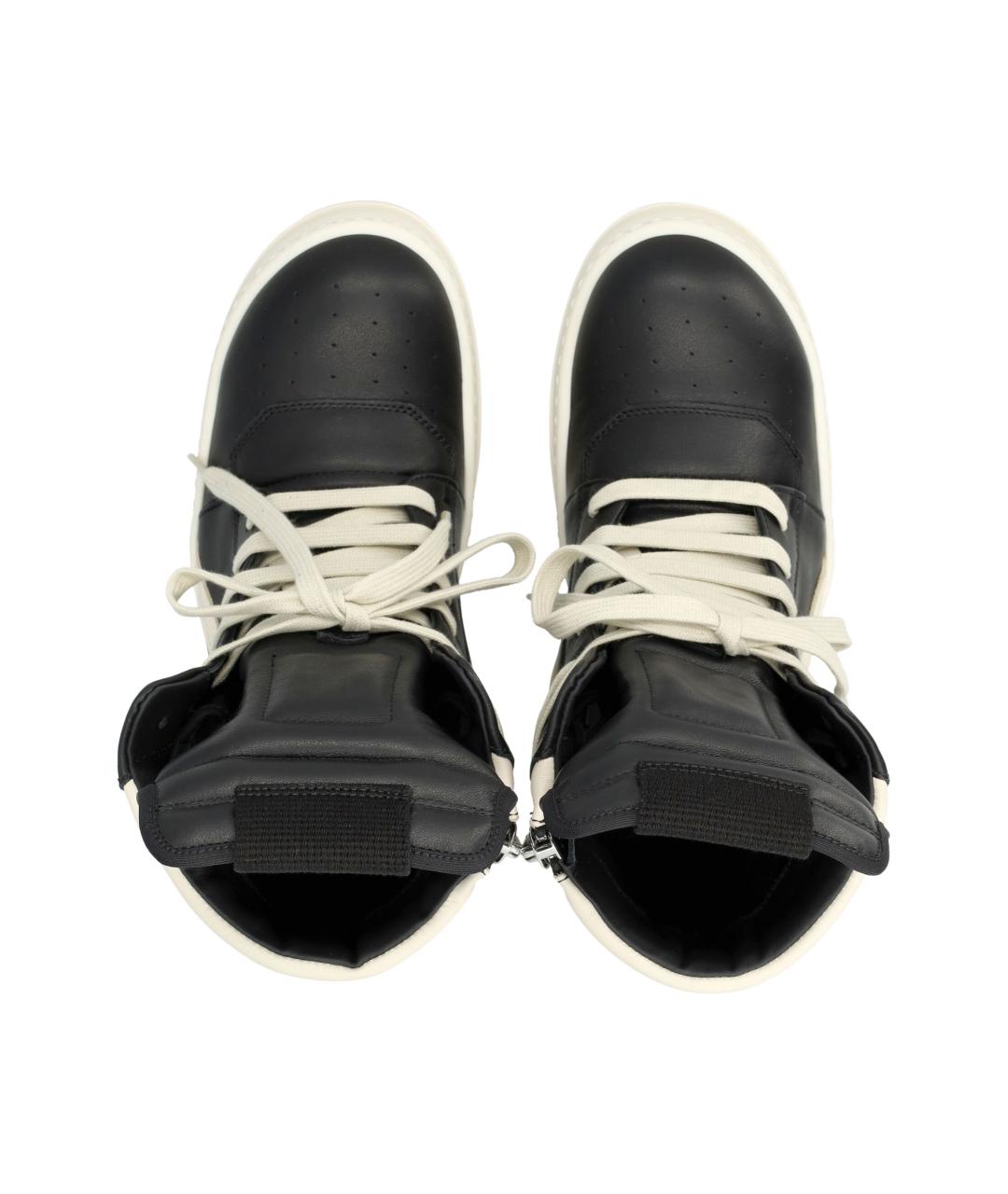 RICK OWENS Черные кожаные кеды, фото 2