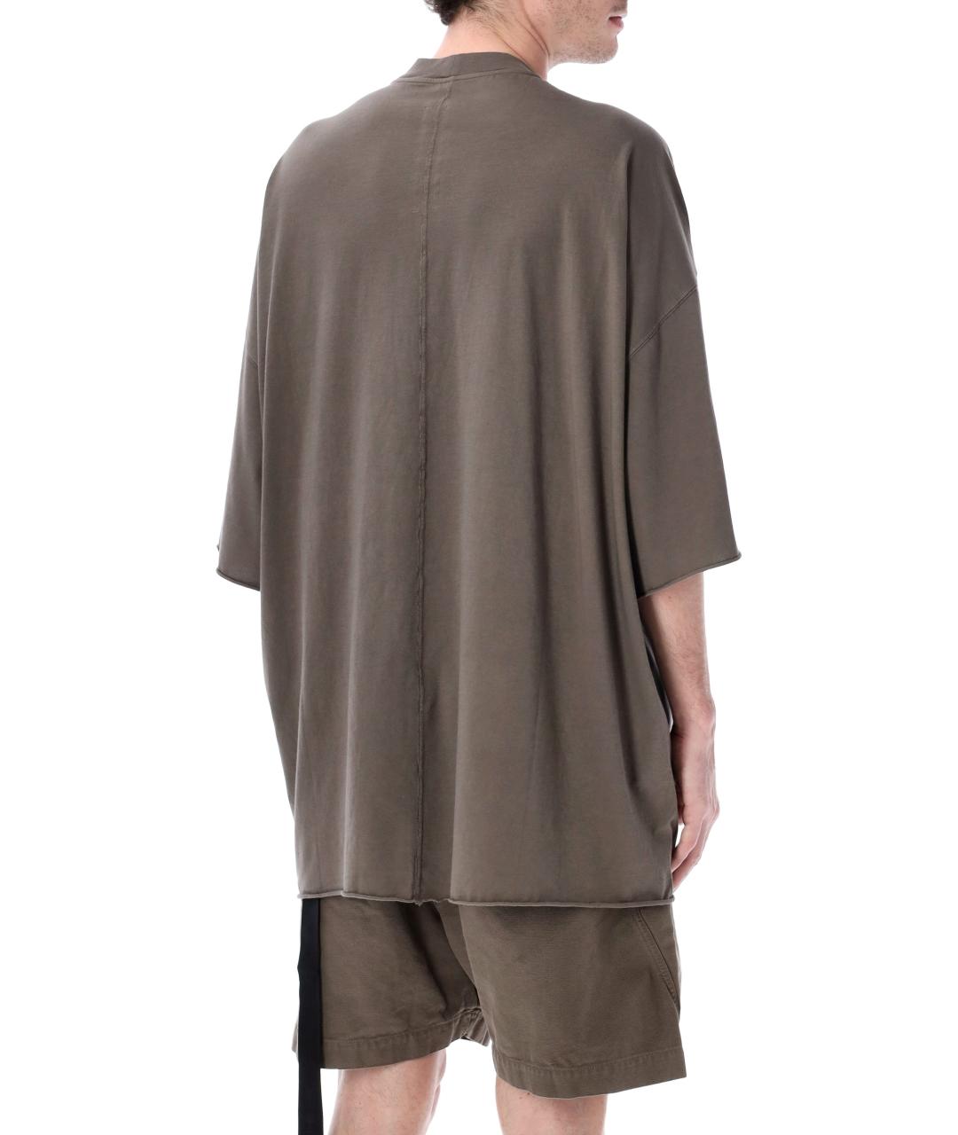 RICK OWENS DRKSHDW Коричневая хлопковая футболка, фото 2