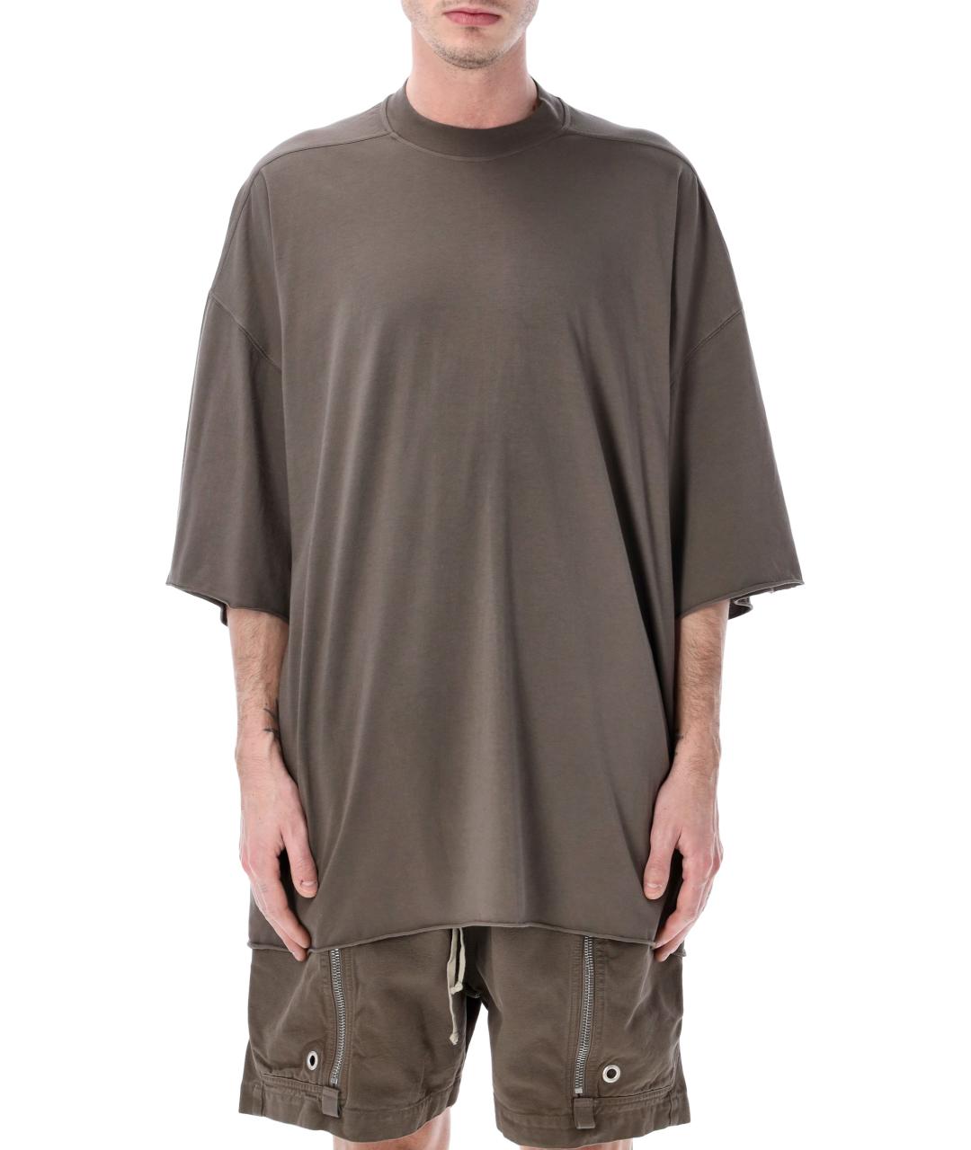 RICK OWENS DRKSHDW Коричневая хлопковая футболка, фото 1