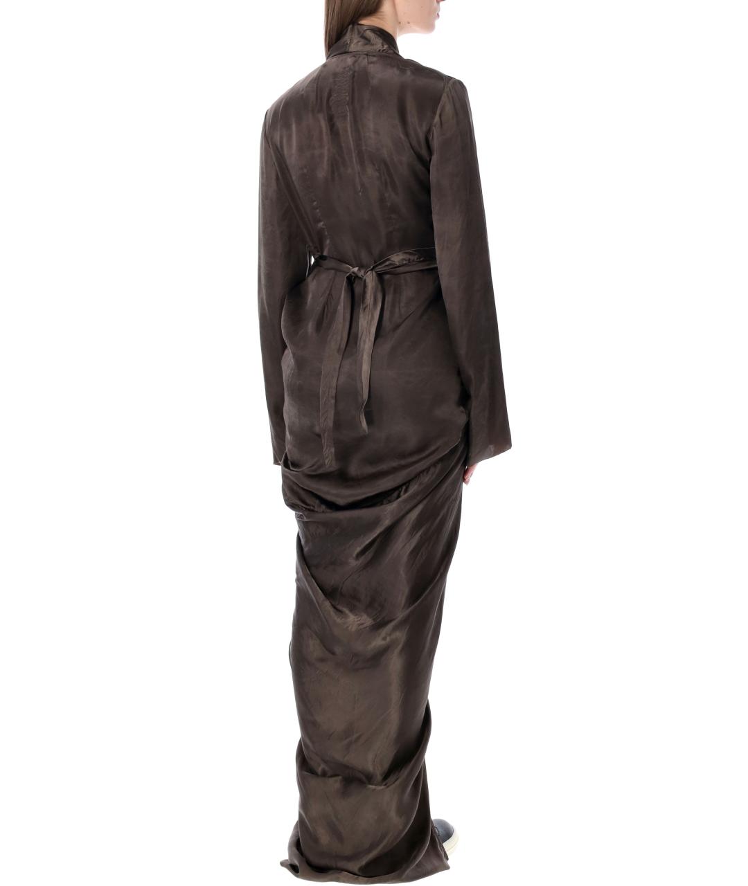 RICK OWENS Серое вискозное вечернее платье, фото 2