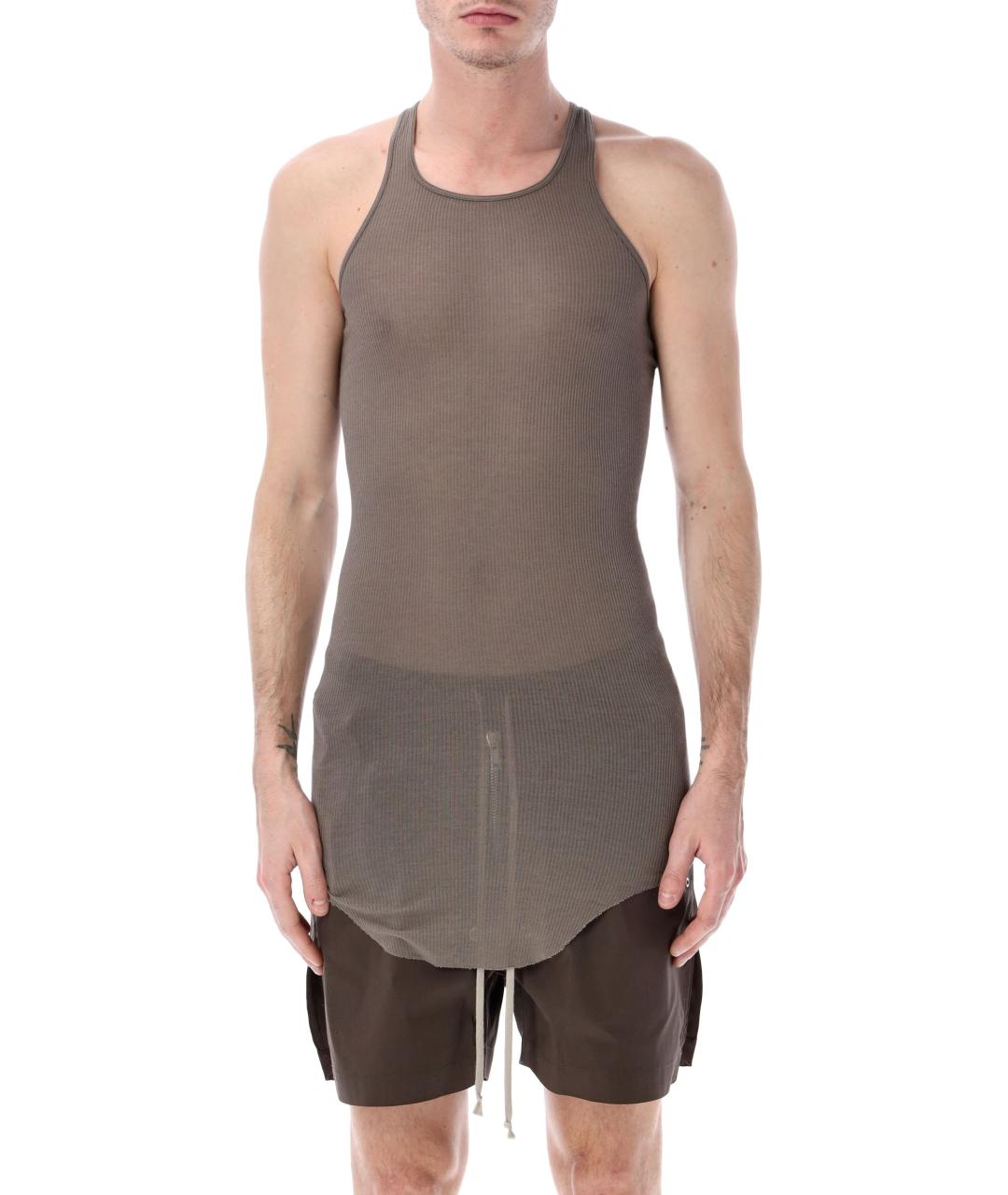 RICK OWENS Серая вискозная майка, фото 1