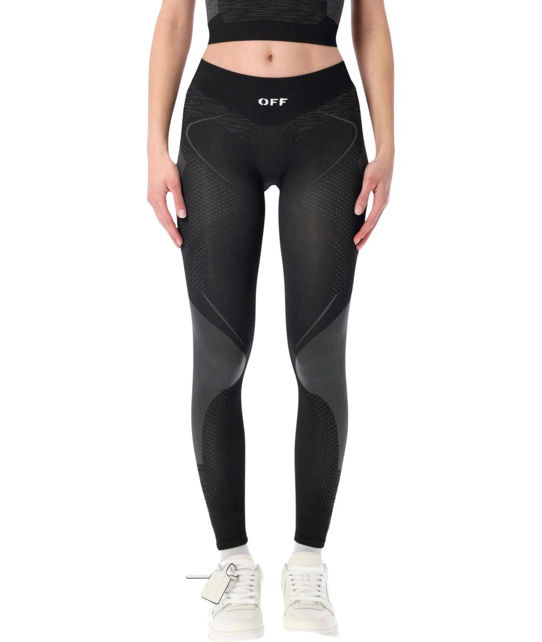 OFF-WHITE Черные полиамидовые леггинсы и велосипедки, фото 2