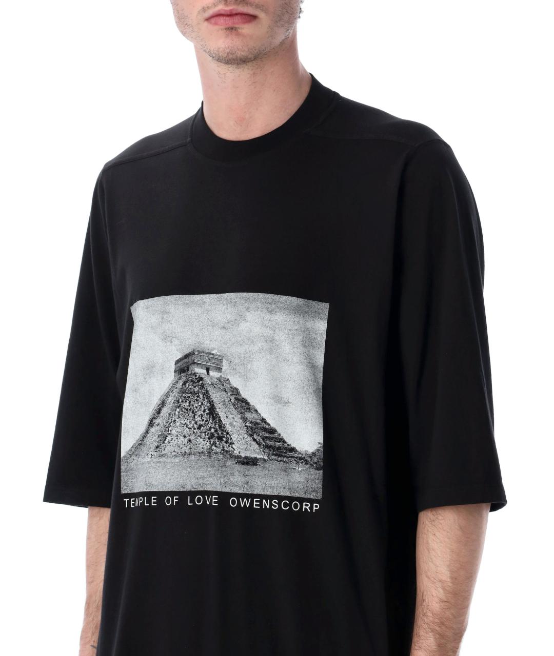 RICK OWENS DRKSHDW Черная хлопковая футболка, фото 3