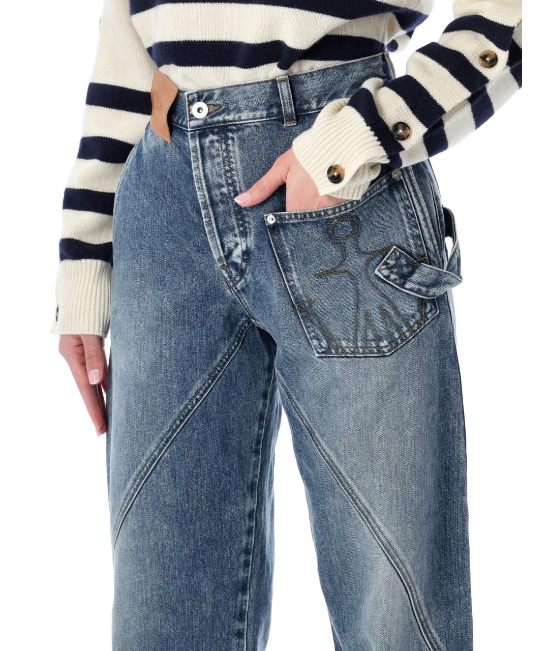 J.W.ANDERSON Синие хлопковые прямые джинсы, фото 3