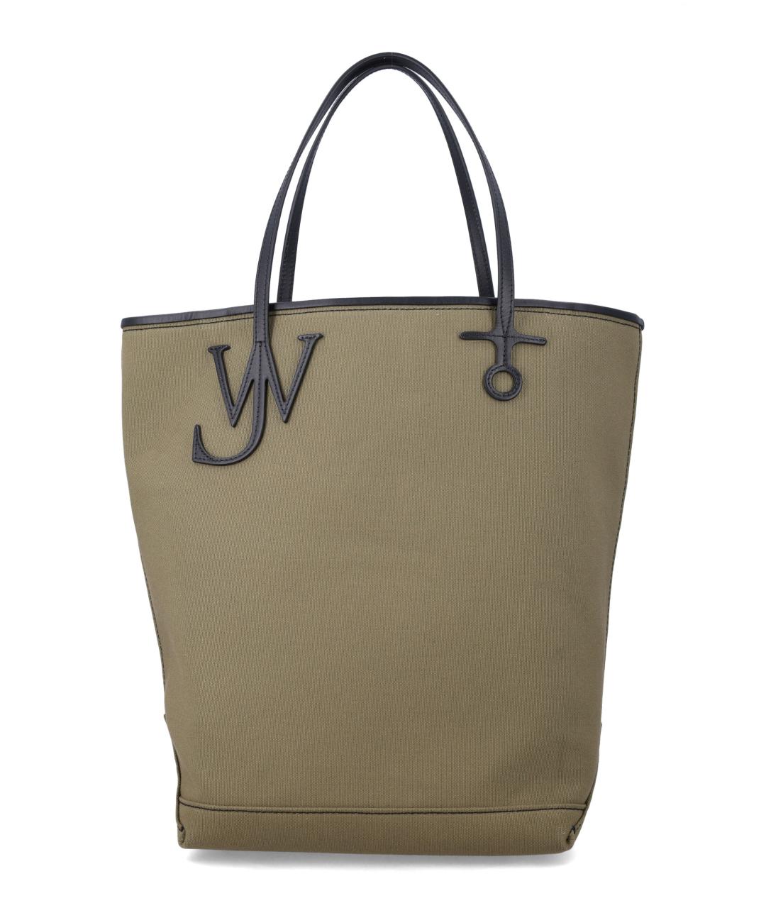 J.W.ANDERSON Хаки тканевая сумка тоут, фото 1
